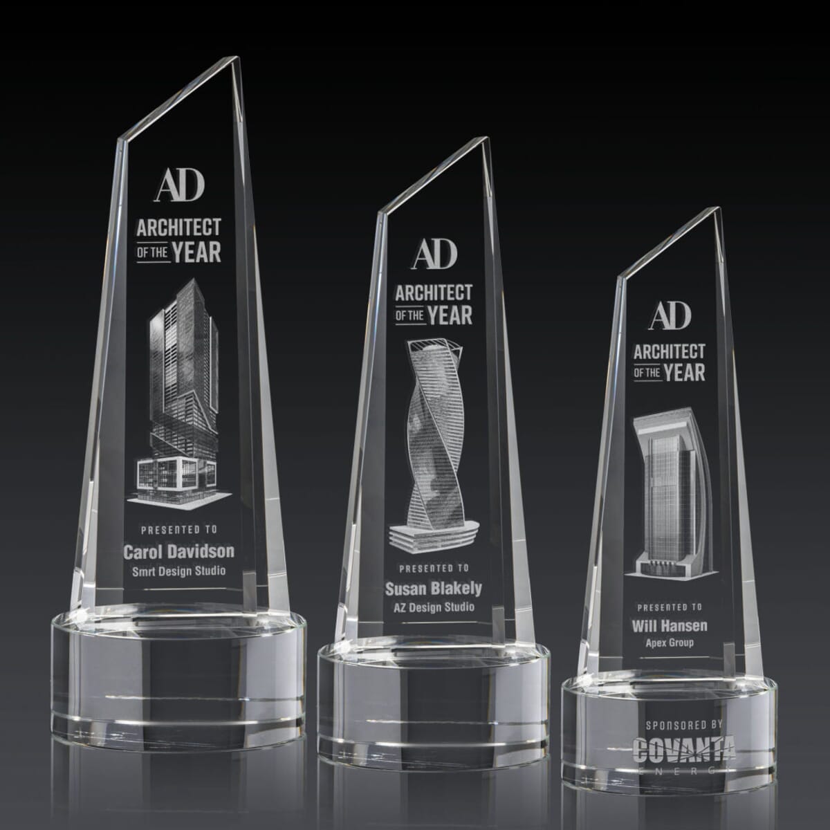 Akron Tower 3D Award on Base - Clear