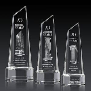 Akron Tower 3D Award on Base - Clear