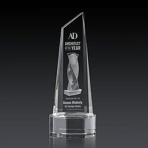 Akron Tower 3D Award on Base - Clear