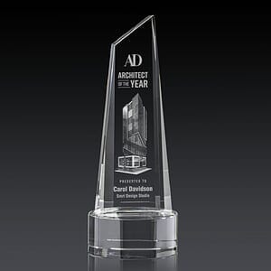 Akron Tower 3D Award on Base - Clear
