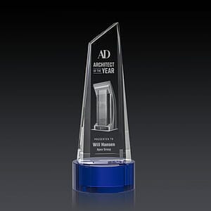 Akron Tower 3D Award on Base - Blue