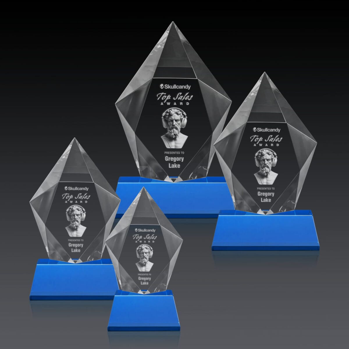 Devron 3D Award on Base - Sky Blue