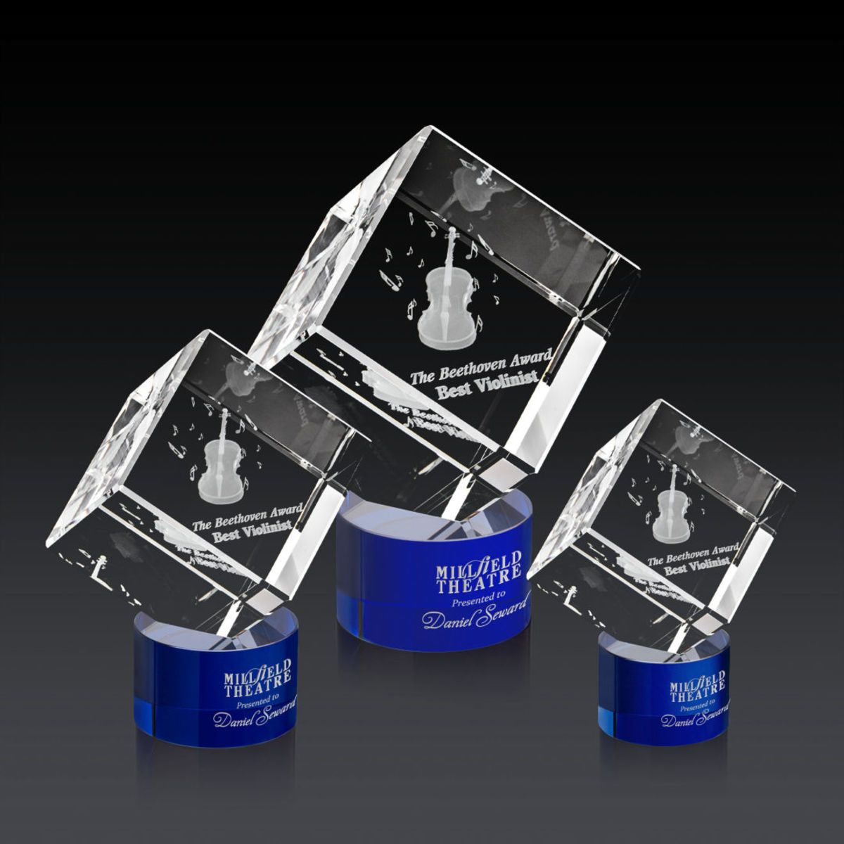 Burrill 3D Award on Marvel Base - Blue