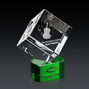 Burrill 3D Award on Paragon Base - Green