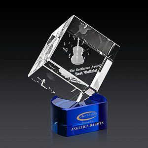 Burrill 3D Award on Paragon Base - Blue