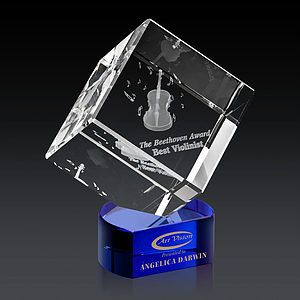 Burrill 3D Award on Paragon Base - Blue