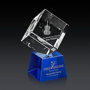 Burrill 3D Award on Robson Base - Blue