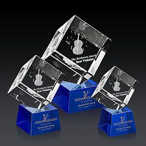 Burrill 3D Award on Robson Base - Blue