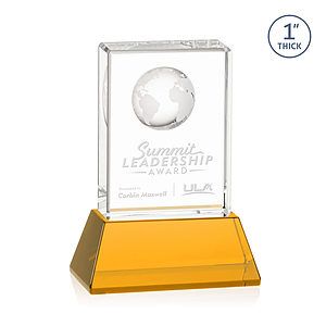 Ambassador Globe Award on Base - Amber