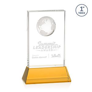 Ambassador Globe Award on Base - Amber