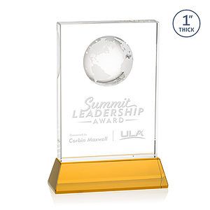Ambassador Globe Award on Base - Amber