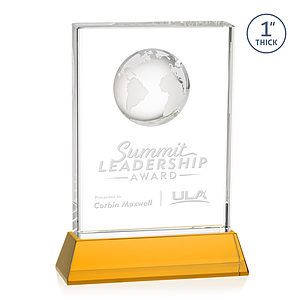 Ambassador Globe Award on Base - Amber