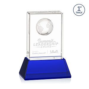 Ambassador Globe Award on Base - Blue