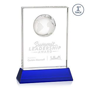 Ambassador Globe Award on Base - Blue