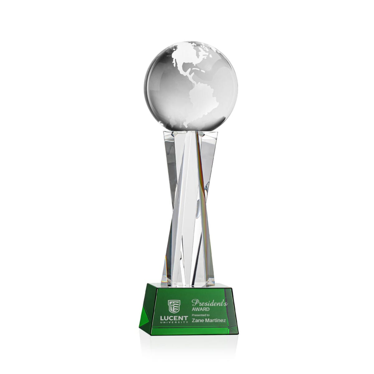 Globe Award on Grafton Base - Green