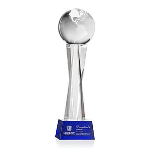 Globe Award on Grafton Base - Blue