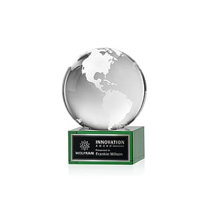 Globe Award on Hancock Base - Green
