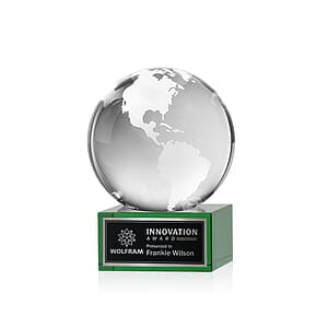 Globe Award on Hancock Base - Green