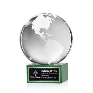 Globe Award on Hancock Base - Green
