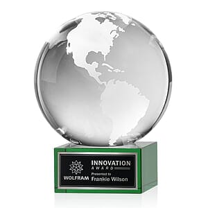 Globe Award on Hancock Base - Green