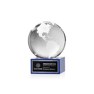 Globe Award on Hancock Base - Blue