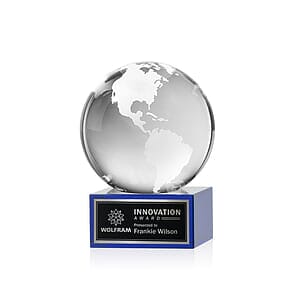 Globe Award on Hancock Base - Blue