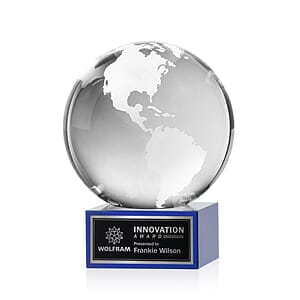 Globe Award on Hancock Base - Blue