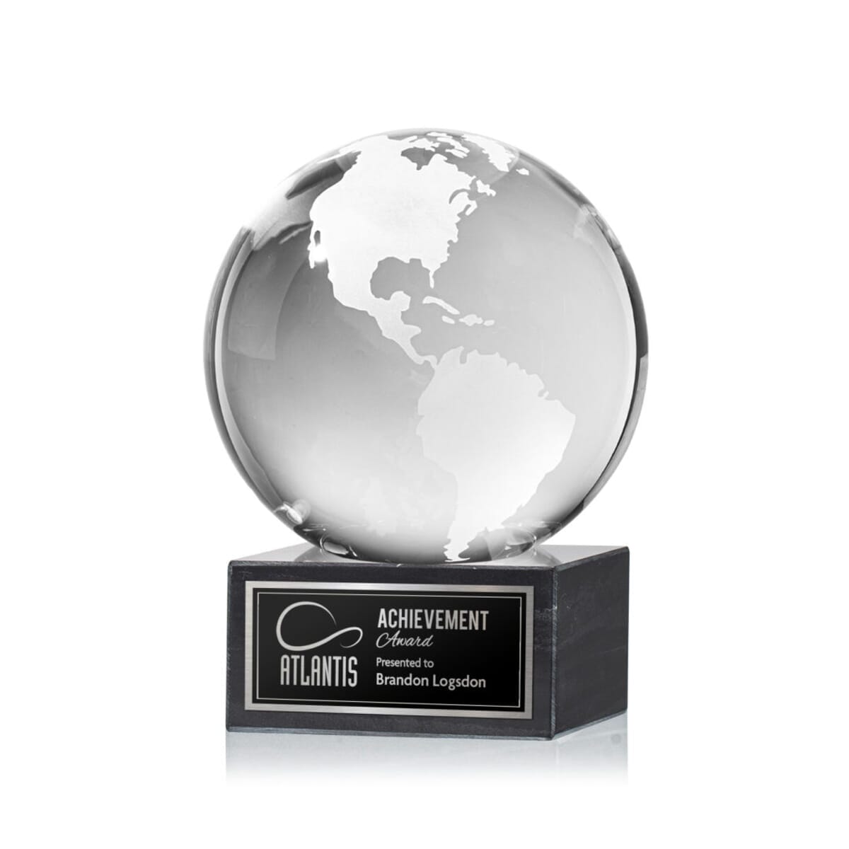 Globe Award on Square Marble Base