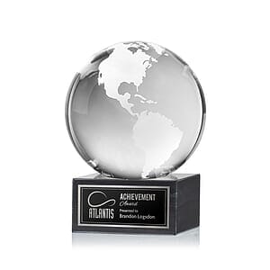 Globe Award on Square Marble Base