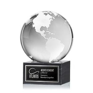 Globe Award on Square Marble Base