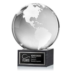 Globe Award on Square Marble Base
