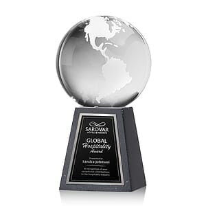 Globe Award on Tall Marble Base