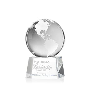 Globe Award on Robson Base - Clear