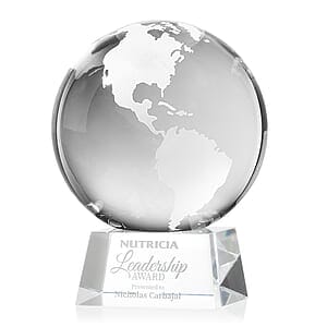 Globe Award on Robson Base - Clear
