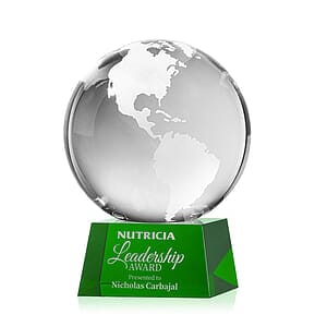 Globe Award on Robson Base - Green