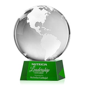 Globe Award on Robson Base - Green