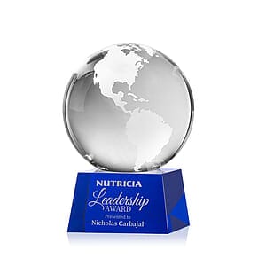 Globe Award on Robson Base - Blue
