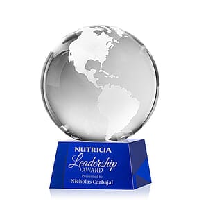 Globe Award on Robson Base - Blue
