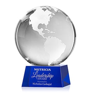 Globe Award on Robson Base - Blue