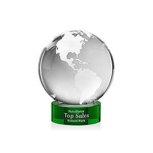 Globe Award on Stanrich Base - Green