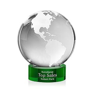 Globe Award on Stanrich Base - Green