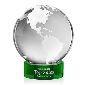 Globe Award on Stanrich Base - Green