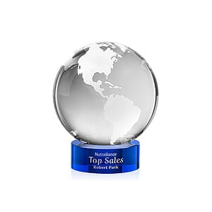 Globe Award on Stanrich Base - Blue