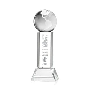 Globe Award on Stowe Base - Clear
