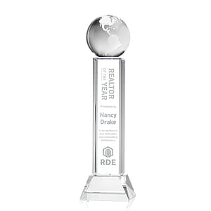 Globe Award on Stowe Base - Clear