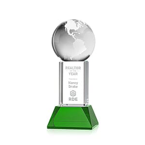 Globe Award on Stowe Base - Green