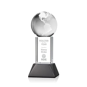 Globe Award on Stowe Base - Black