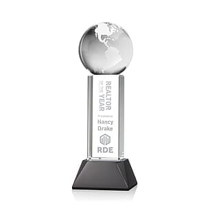 Globe Award on Stowe Base - Black