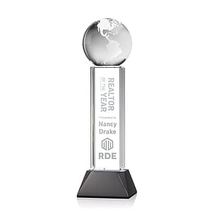 Globe Award on Stowe Base - Black