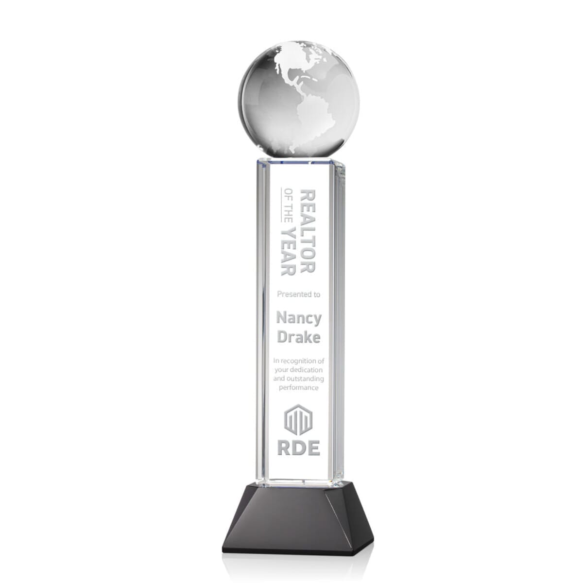 Globe Award on Stowe Base - Black